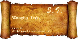 Sümeghy Irén névjegykártya